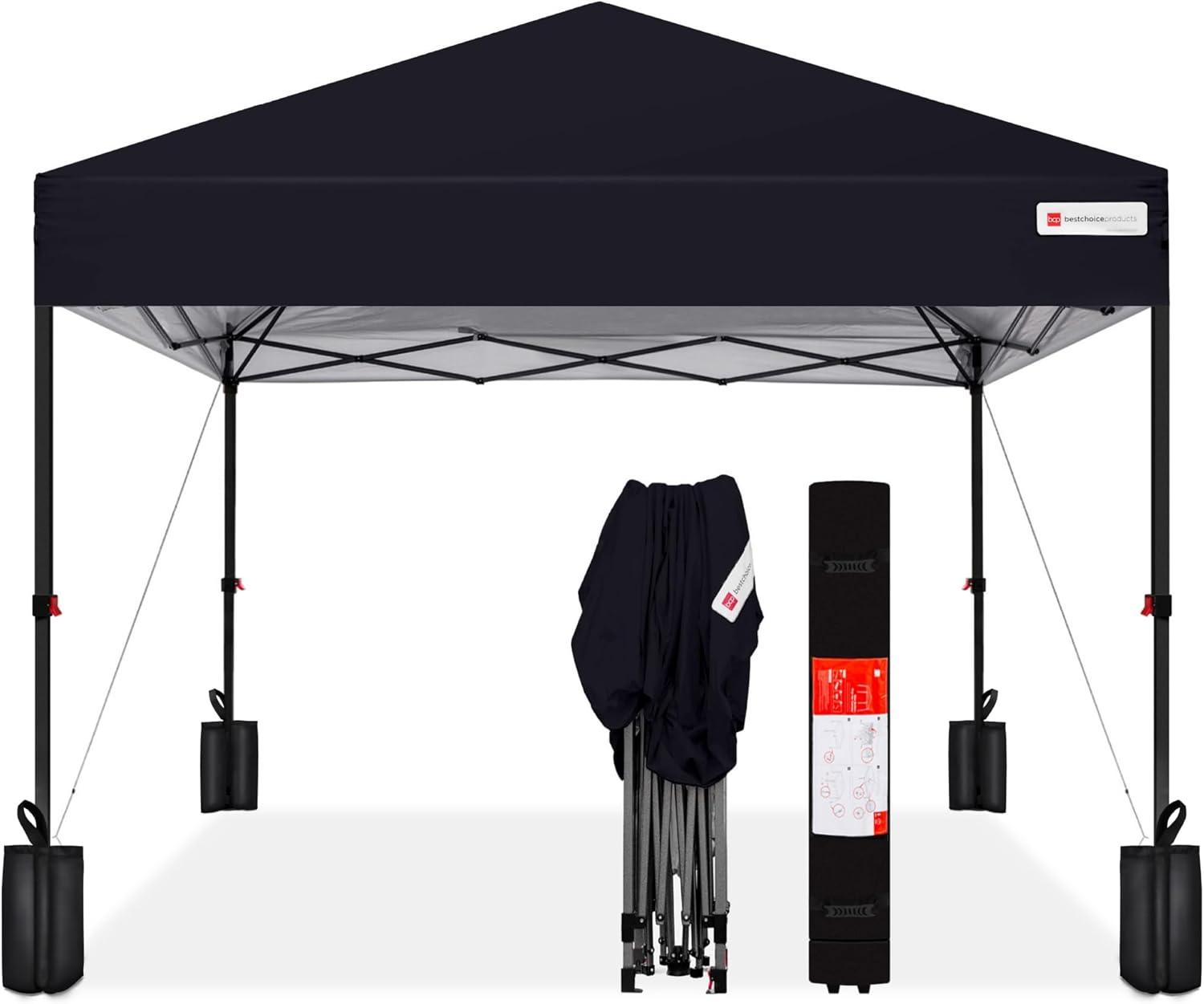 Best Choice Products Best Choice Products Easy Setup Pop Up Canopy W/ 1-Button Setup, Wheeled Case, 4 Weight Bags