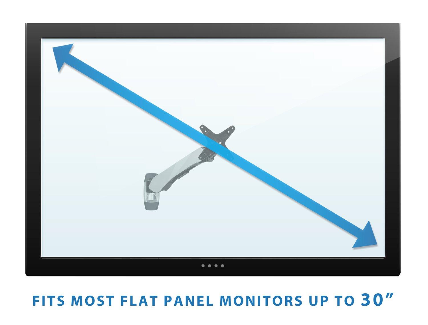 Mount-It! Full Motion Adjustable Single Monitor Wall Mount | Tilt, Rotate, Swivel Arm Wall Mount Stand | Fits Up to 32 in. Screens
