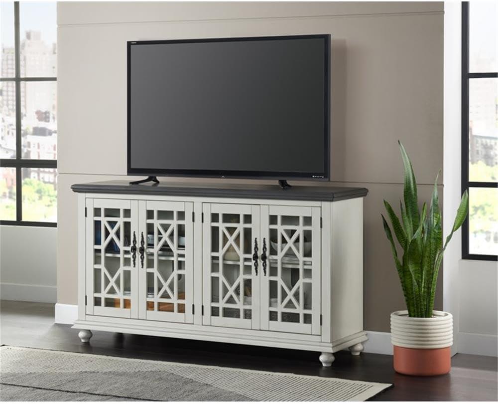 Martin Svensson Home Elegant 63" TV Stand Gray and White