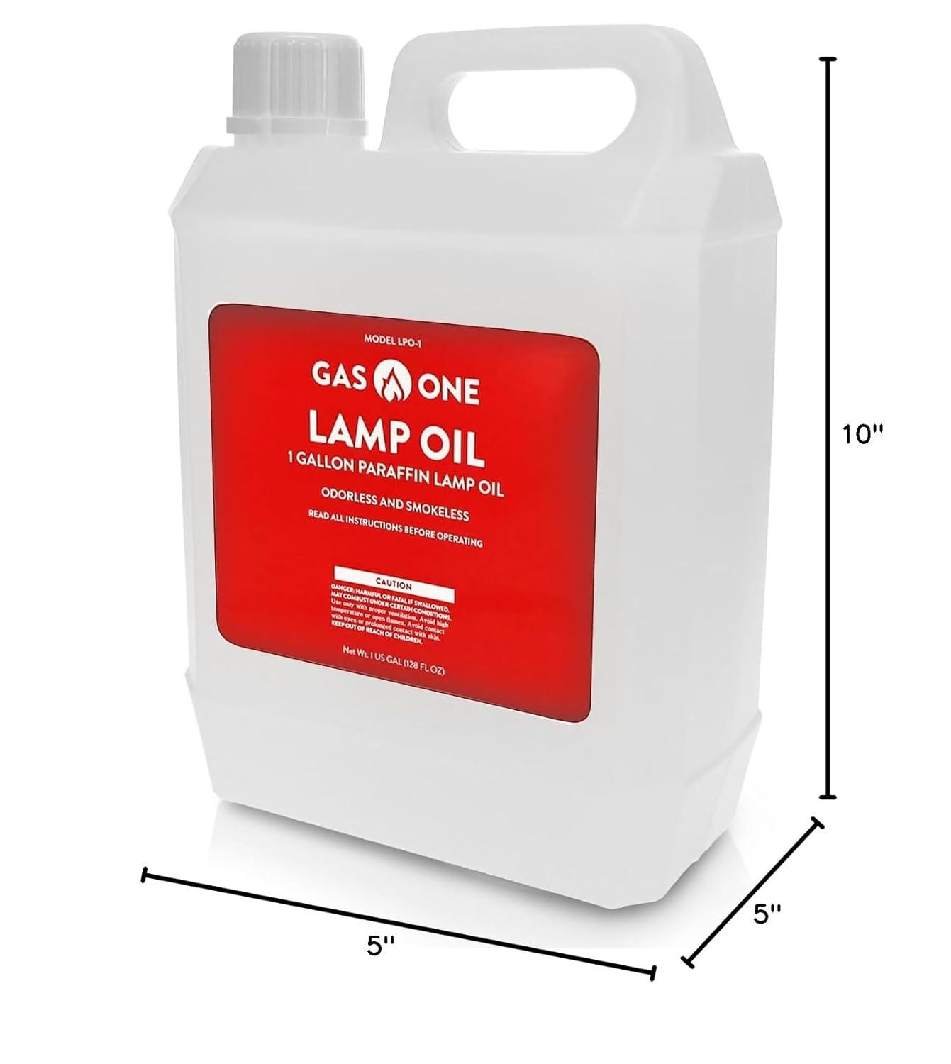 GasOne 1 Gallon Liquid Paraffin Lamp Oil – Multifunctional Lamp Oil Smokeless Odorless Indoor Ideal for Lamps, Lanterns, Tiki Torch – Safe Packaging