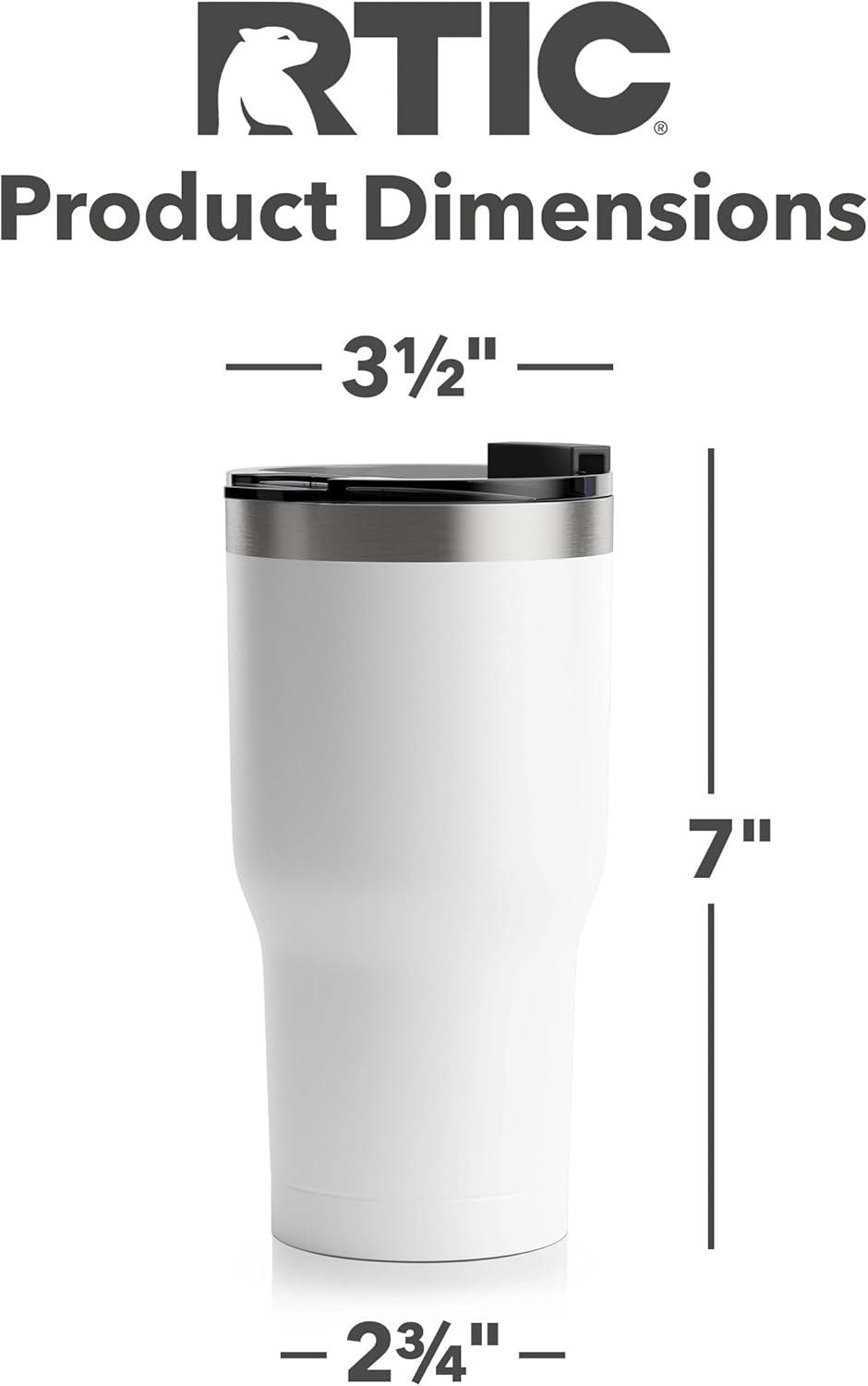 White 20 oz Stainless Steel Insulated Travel Tumbler with Lid