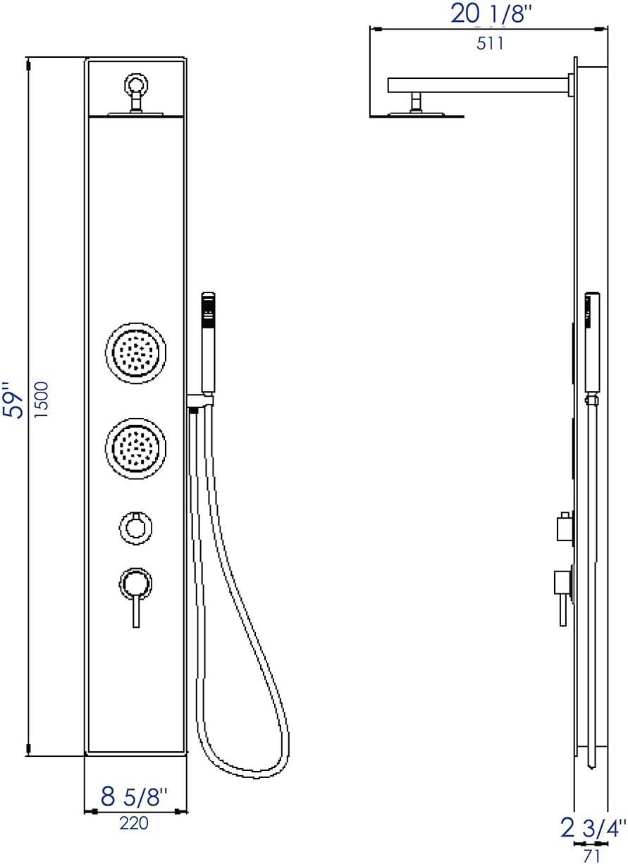 59'' Shower Panel with Adjustable Shower Head