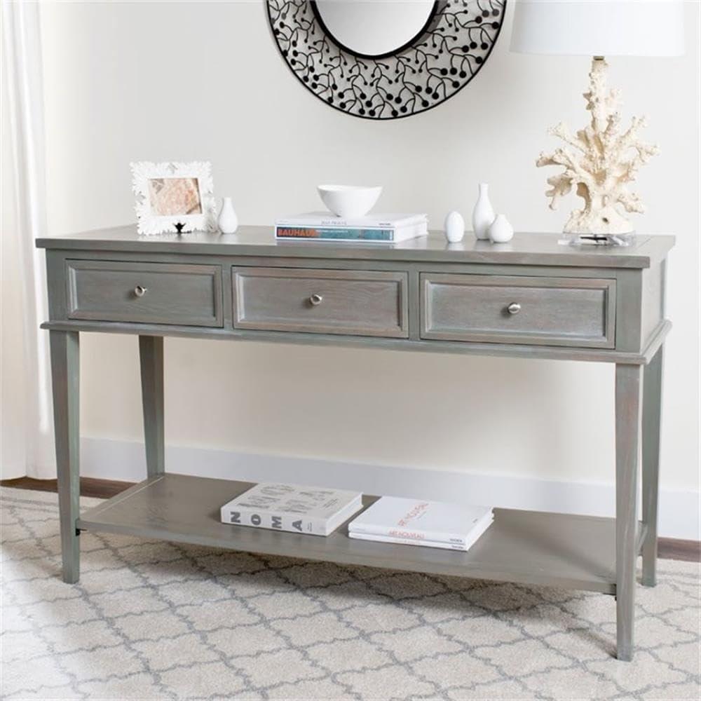 Manelin Console - AMH6641C - Gray - Safavieh Couture