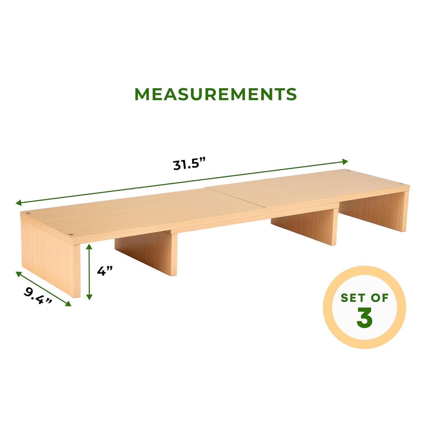 Prosumer's Choice Dual Monitor Riser-Set of 3,Brown