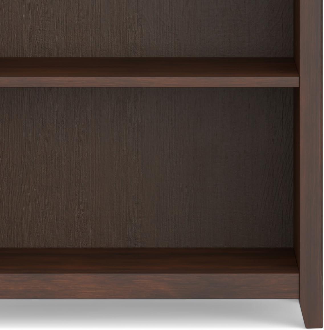 Amherst Adjustable 5-Shelf Solid Wood Bookcase in Russet Brown