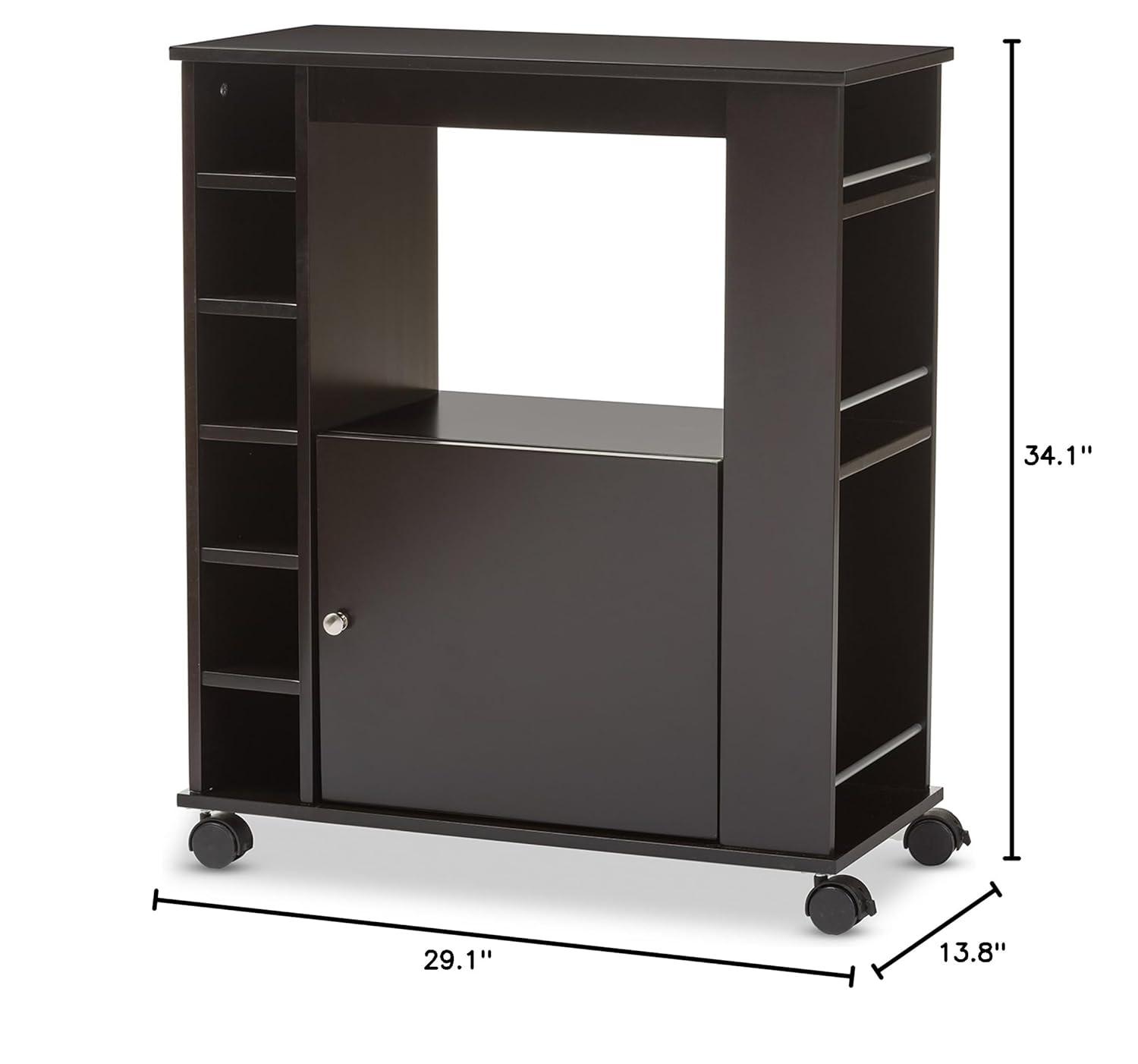 Ontario Modern & Contemporary Dark Brown Wood Modern Dry Bar & Wine Cabinet - Baxton Studio