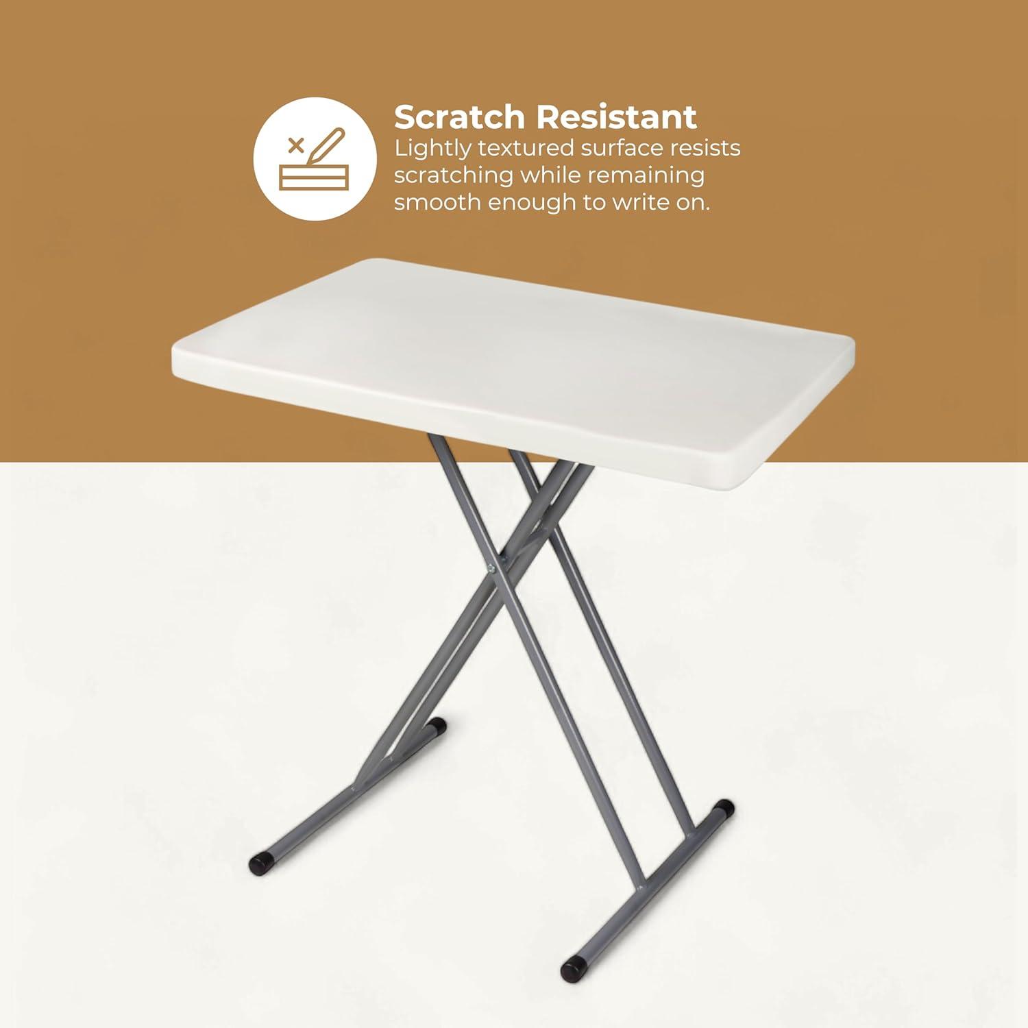 Speckled Grey Adjustable Height Folding Table with Metal Legs