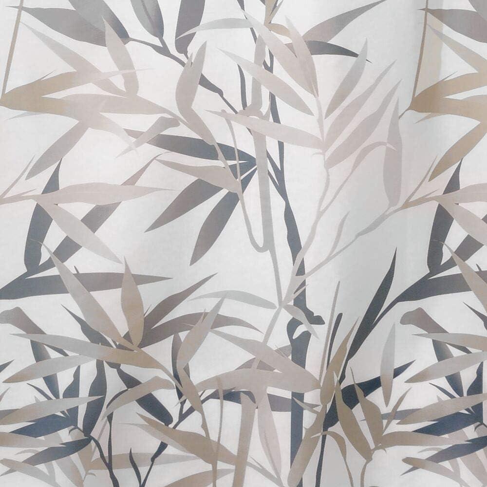 iDesign Black and Tan Polyester Standard Shower Curtain, 72" x 72"