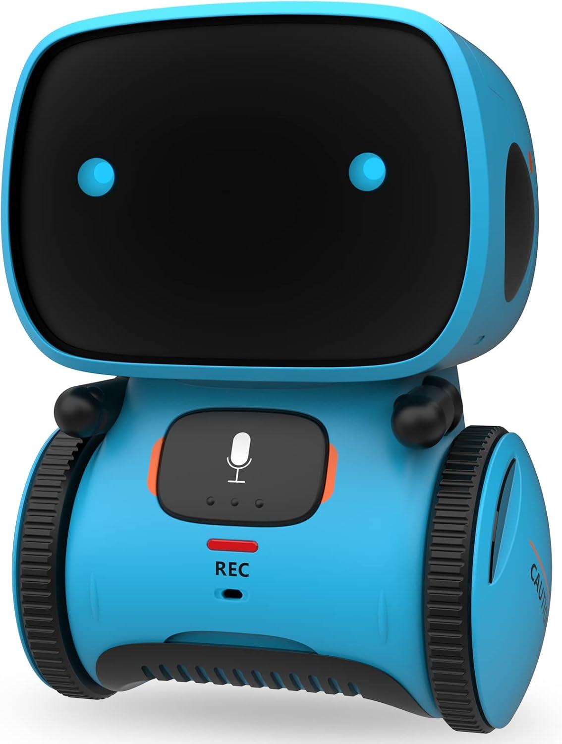 GILOBABY Kids Robot Toys, Interactive Toys Companion Smart Talking Robotic with Voice Control Touch Sensor, Dancing, Singing, Recording, Repeat, Birthday Gifts for Boys Ages 3+ Years (Blue)