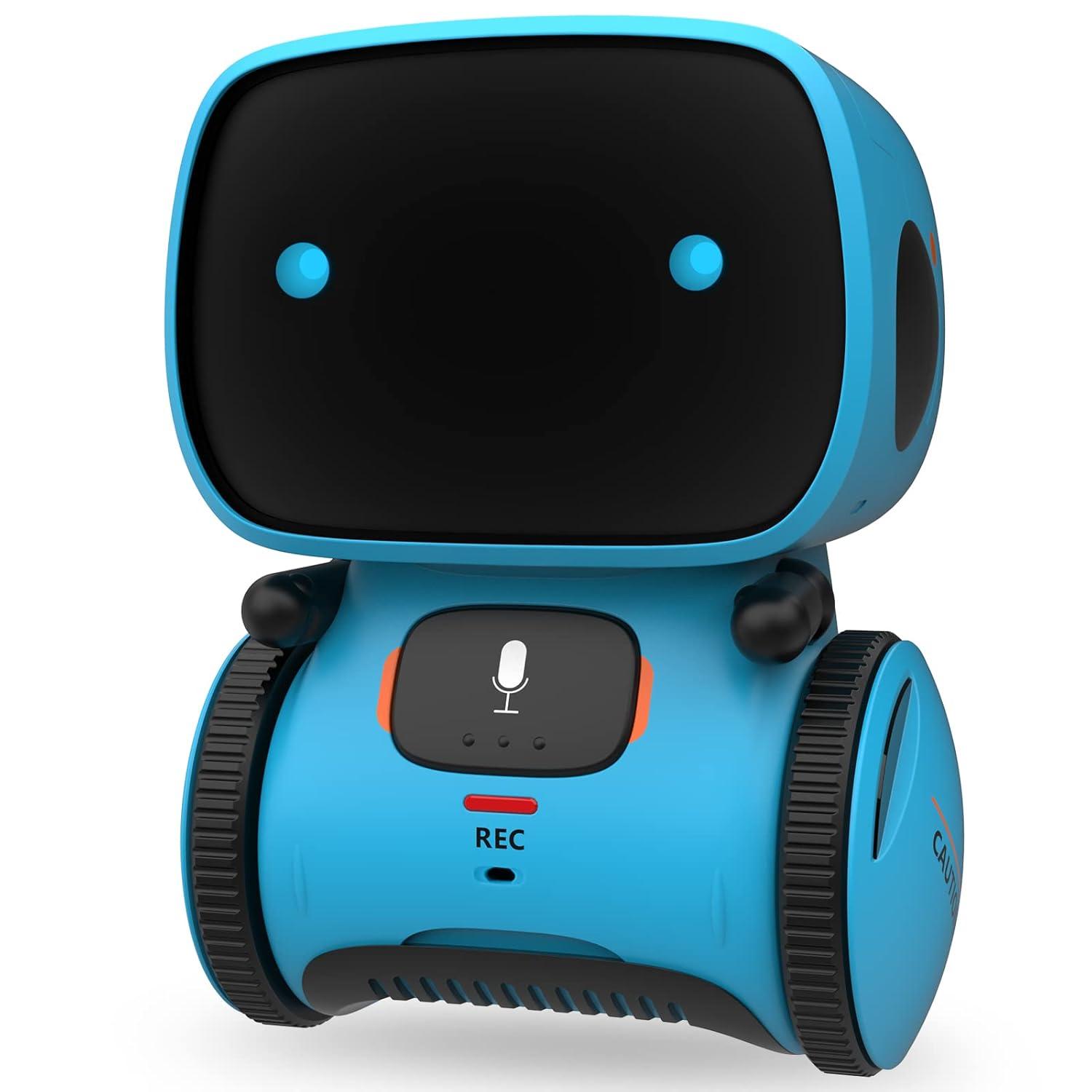 GILOBABY Kids Robot Toys, Interactive Toys Companion Smart Talking Robotic with Voice Control Touch Sensor, Dancing, Singing, Recording, Repeat, Birthday Gifts for Boys Ages 3+ Years (Blue)