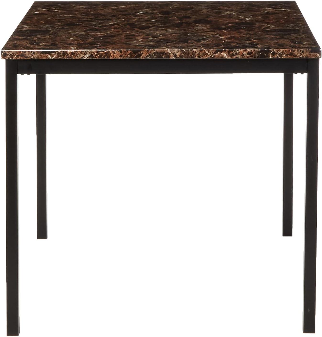 Weston Home Declan Faux Marble Counter Height Dining Table, Black/Brown