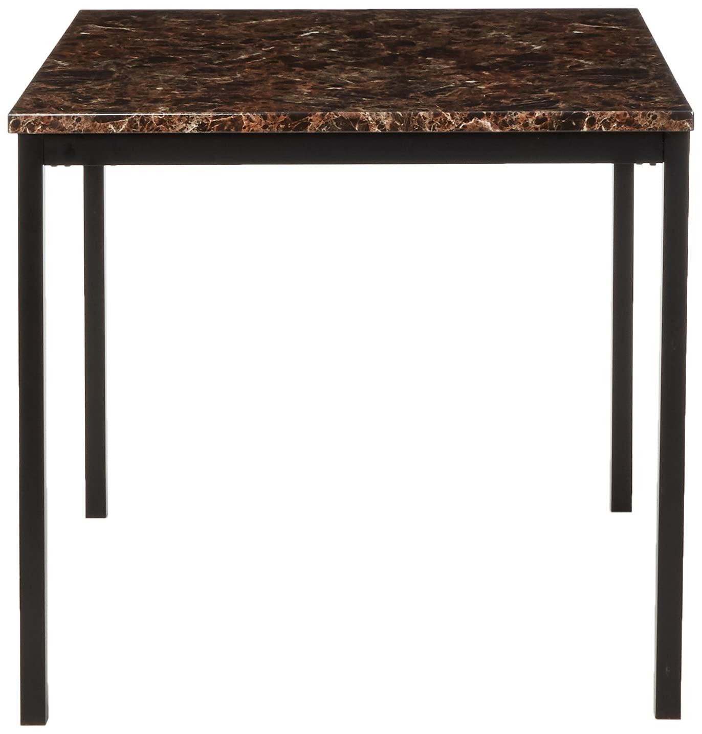 Weston Home Declan Faux Marble Counter Height Dining Table, Black/Brown