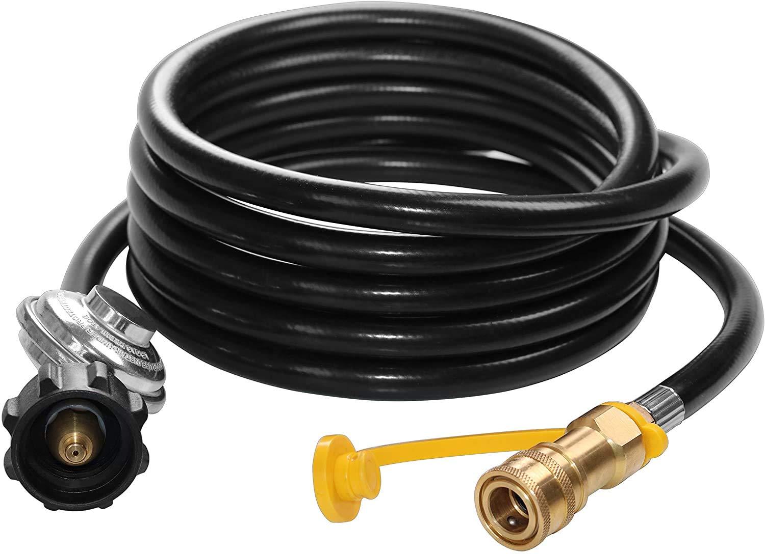 GasSaf 12ft Propane Regulator with Hose, Propane Hose for Indoor/Outdoor Heater -3/8 Quick Connect Disconnect