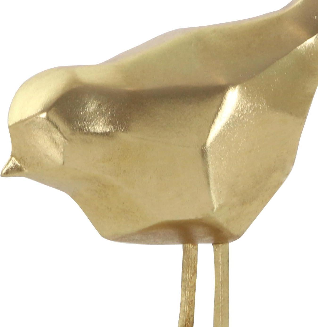 Glam Polystone Faceted Bird 2 Piece Sculpture Set