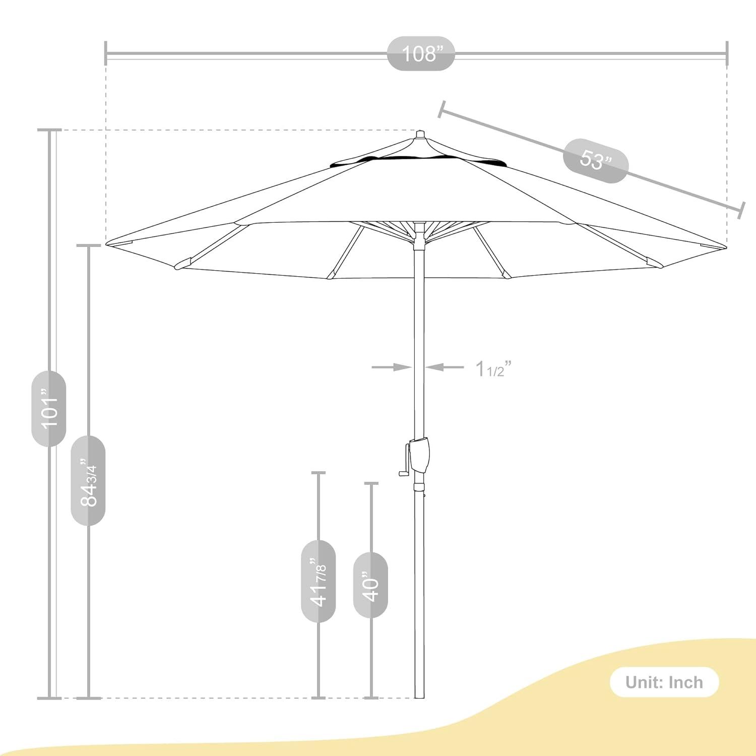 California Umbrella 9' Casa Series Patio Umbrella With Bronze Aluminum Pole Aluminum Ribs Auto Tilt Crank Lift With Olefin Hunter Green Fabric