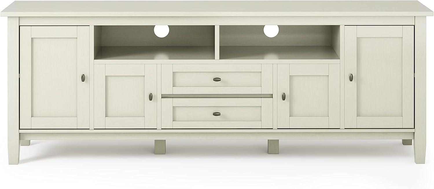 Simpli Home Warm Shaker 72"W Solid Wood TV Stand for TVs up to 80" with 4 Storage Cabinets and 2 Drawers