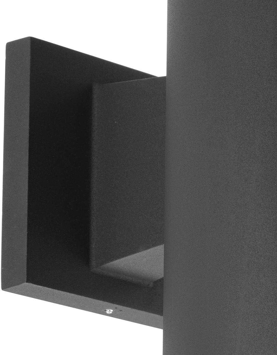 Progress Lighting, Cylinder Collection, 1-Light Wall Light, Black Finish, Aluminum Material, Shade Included