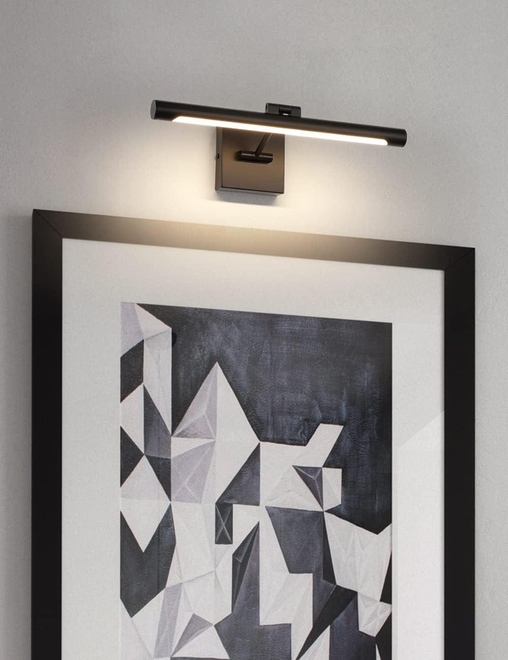 Joosenhouse LED Picture Lights for Paintings Bronze Finish 16.53" Long Swing Arm Display Wall Art Light 9W Gallery Hallway Lighting Over Pictures,Hardwired Connection 3000K,Non-Dimmable