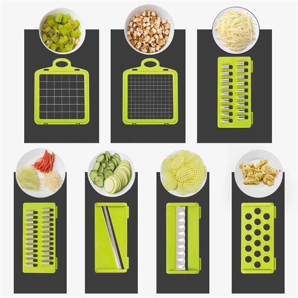 Vegetable Chopper, Multi-functional 12-in-1 Food Chopper Onion Chopper with Draining Basket, Veggie Chopper, Kitchen Vegetable Slicer Cutter Dicer, Onion Salad Chopper Potato Slicer with Container