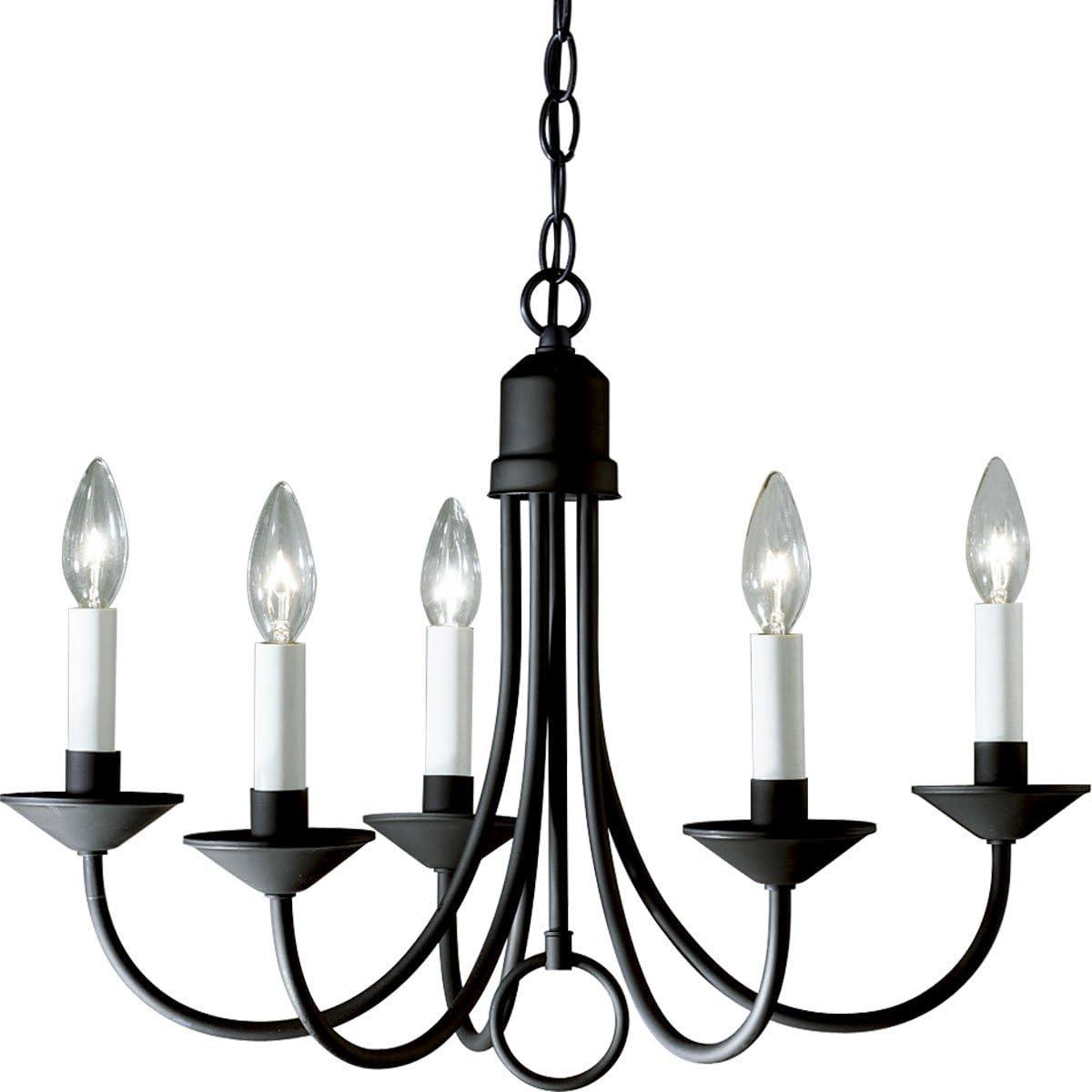 Progress Lighting P4008 Five Light 5 Light 21" Wide Taper Candle Chandelier - Black