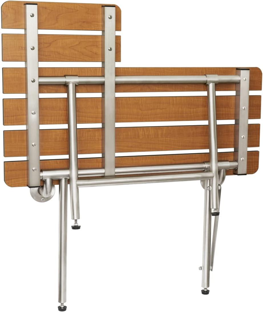 Teak ADA Bariatric Transfer Bench Seat with Legs