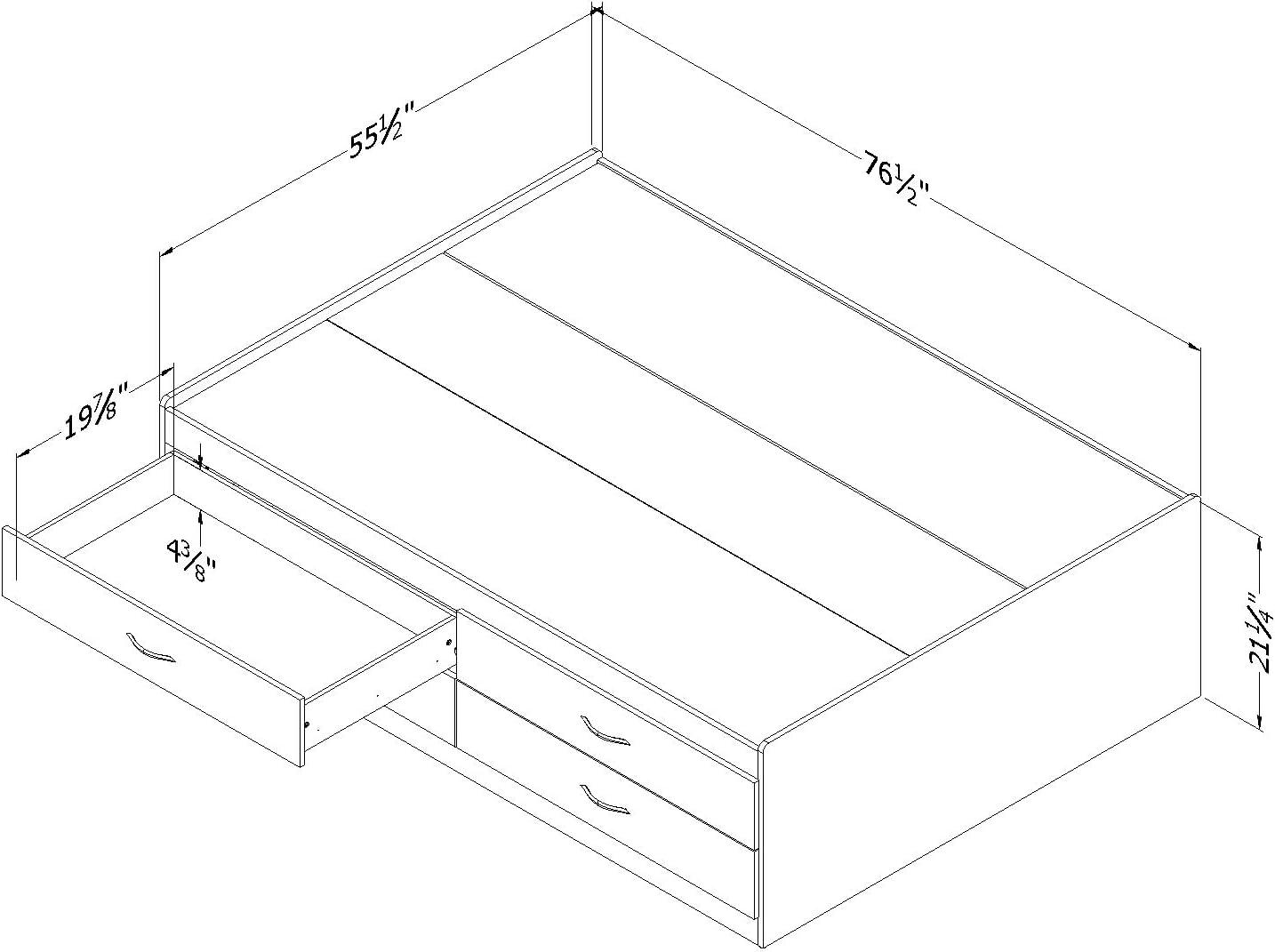 Step One Full Platform Bed with Drawers