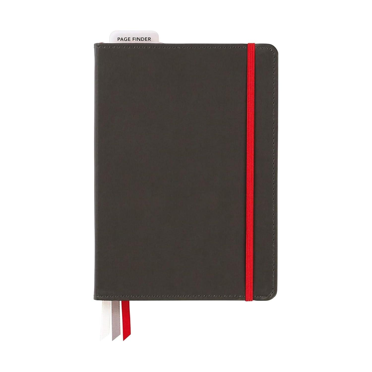 C.R. Gibson Black Leatherette Dot Grid Notebook Journal, 6'' W x 8.5'' L, 240 Pages, Bulleting Log (MJ127-20191A)