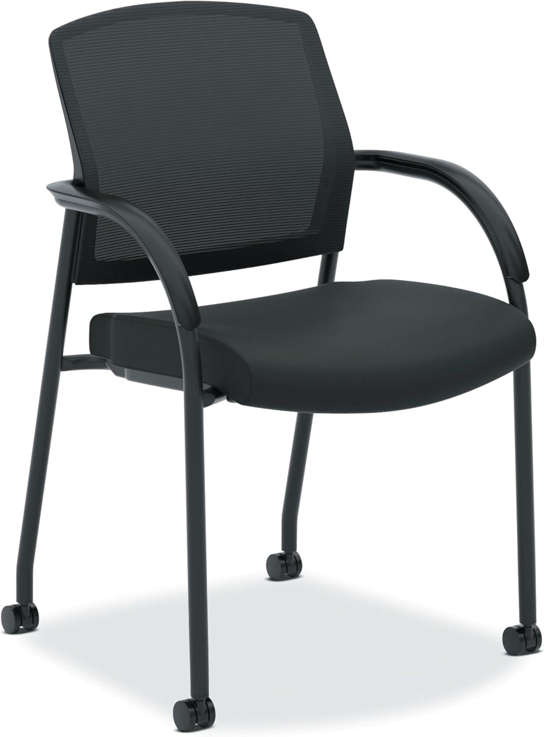 Lota Series Guest Side Chair 23" x 24.75" x 34.5", Black Seat/Black Back, Black Base