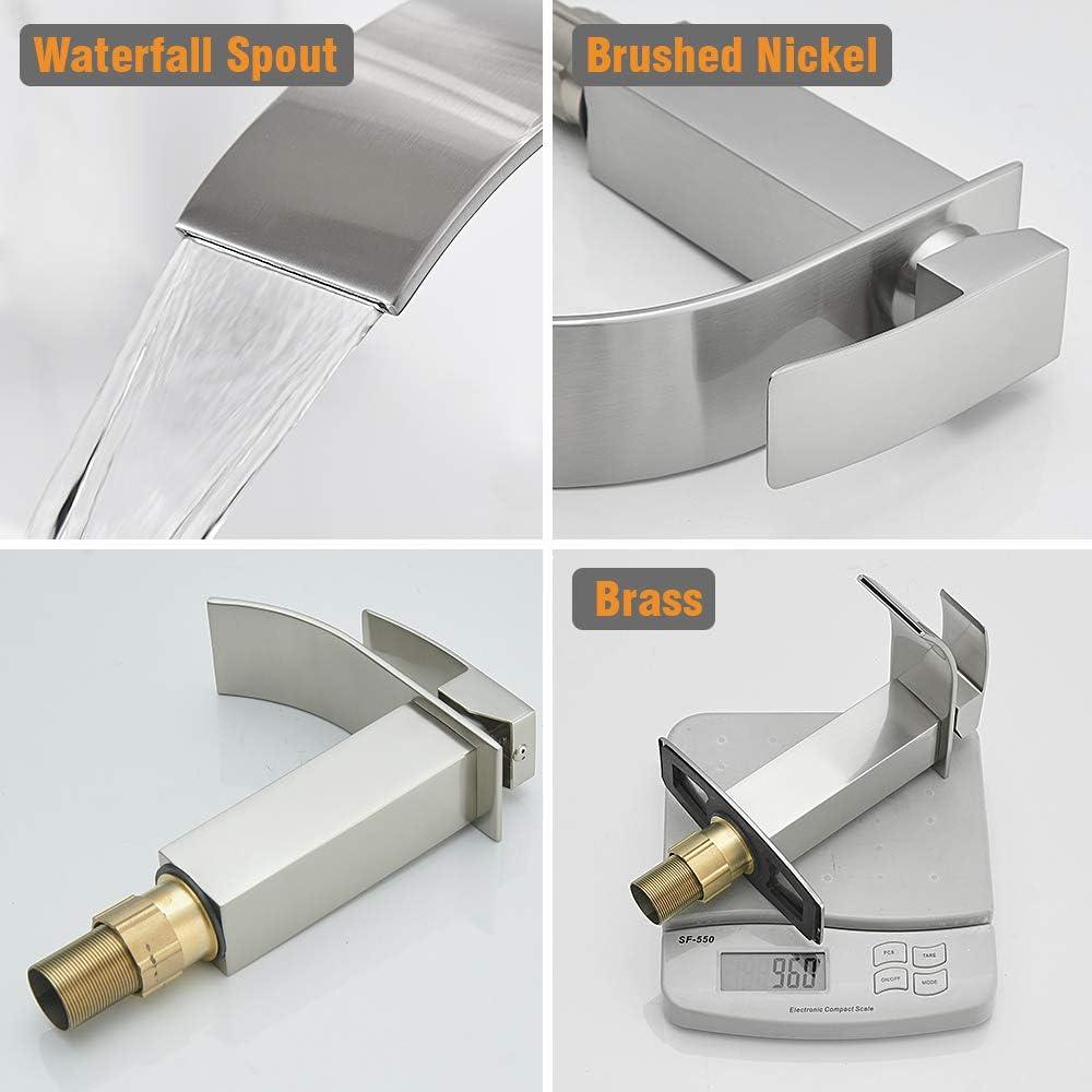 Brushed Nickel Single Handle Waterfall Bathroom Faucet