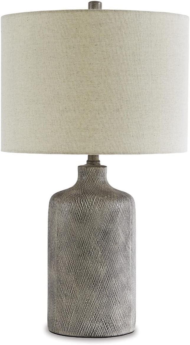 Signature Design by Ashley Linus Table Lamp Antique Black: Ceramic Base, Polyester Shade, UL Listed, 3-Way Switch