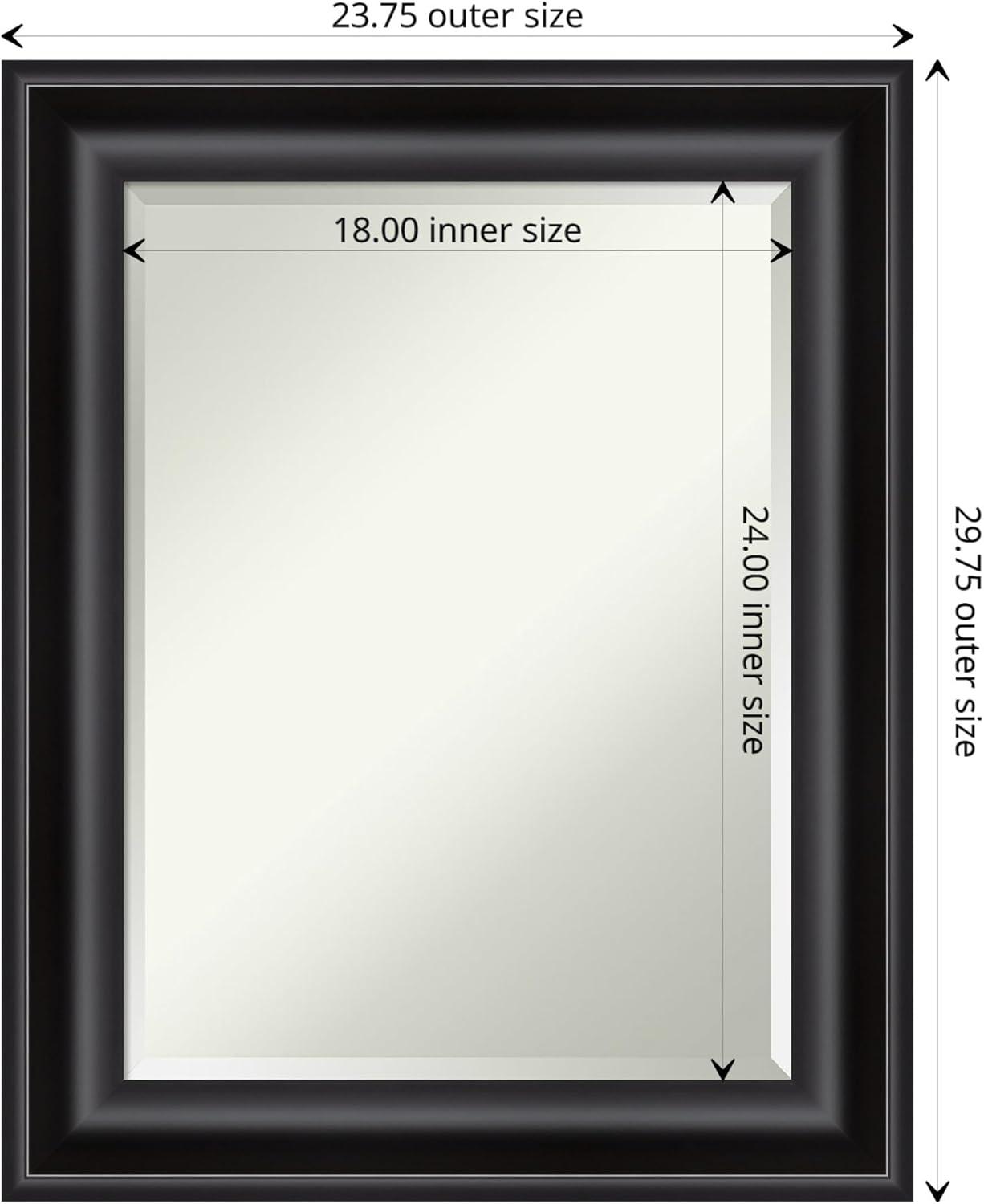 Grand Black Beveled Polystyrene Framed Bathroom Vanity Mirror