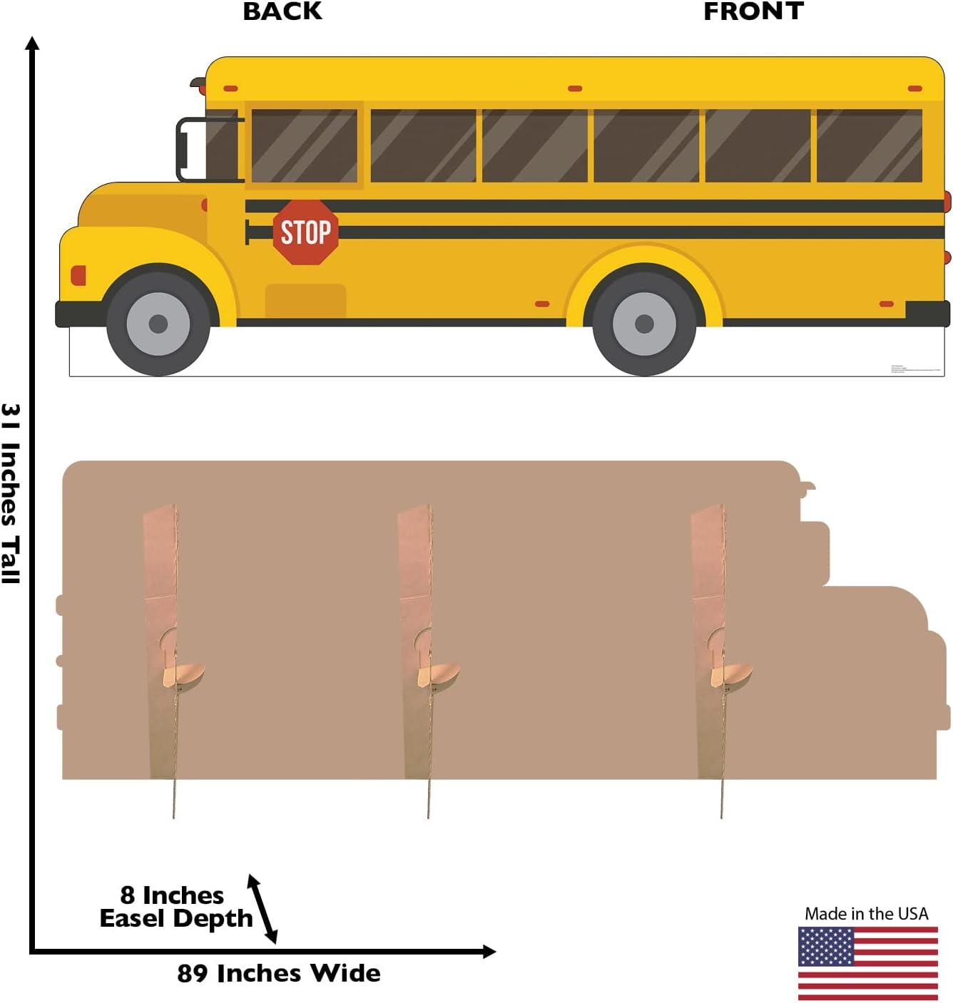 Cardboard People School Bus Cardboard Cutout Standup