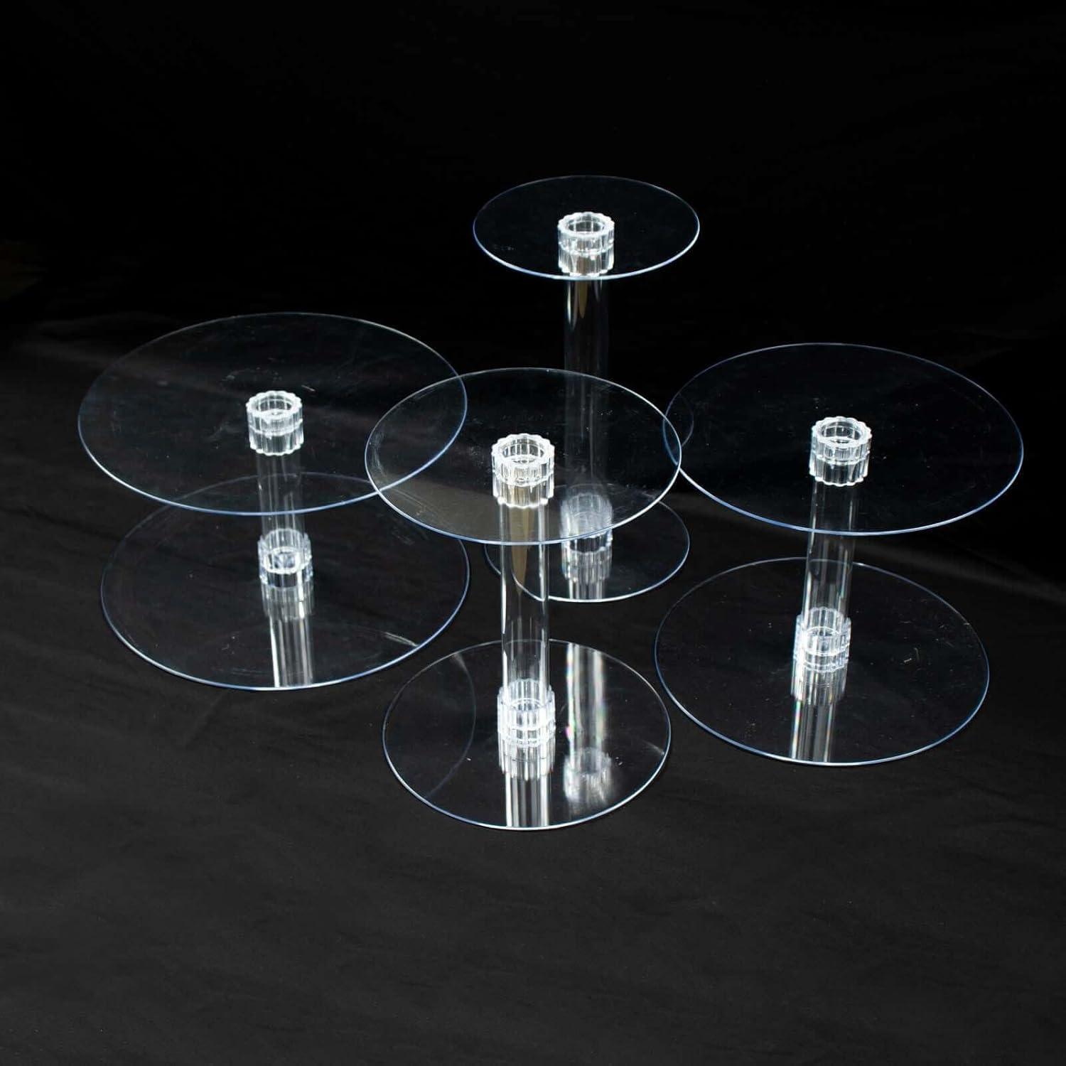 Efavormart Lovely 4 Tier XL Acrylic Crystal Glass Clear Cake Dessert Decorating Stand For Birthday Xmas Party Wedding