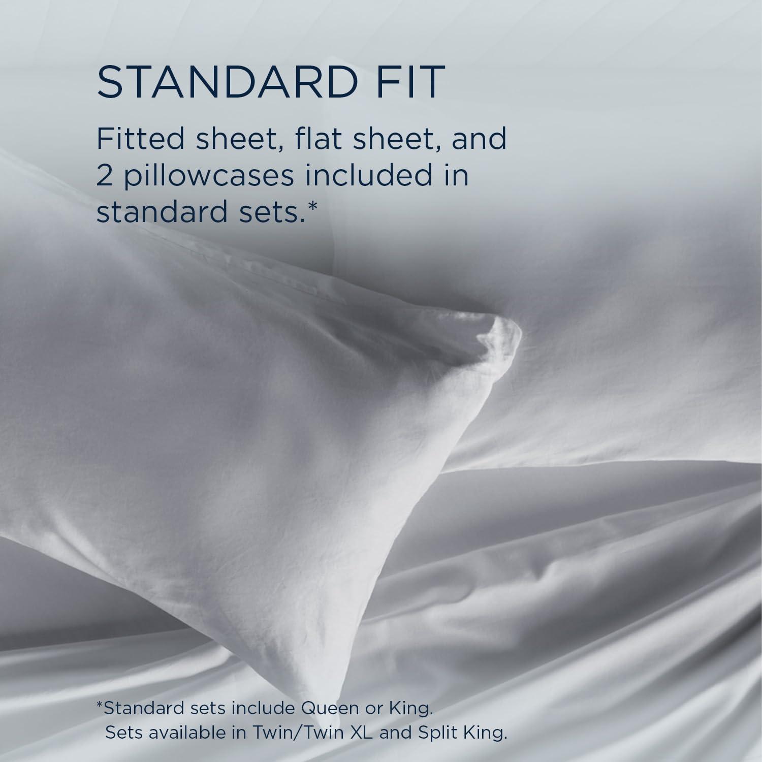 Tempur-Pedic Tempur Classic Cotton Sheet Set Sleepy Silver Mist, Queen, Adult