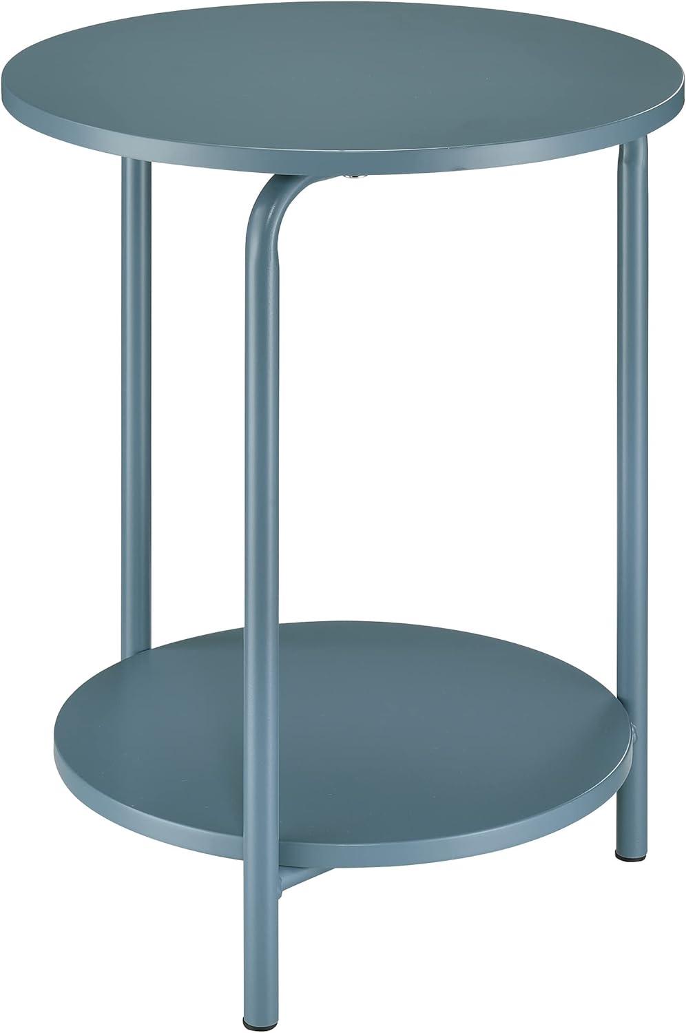 OSP Home Furnishings Elgin Metal Accent Table in Bluestone