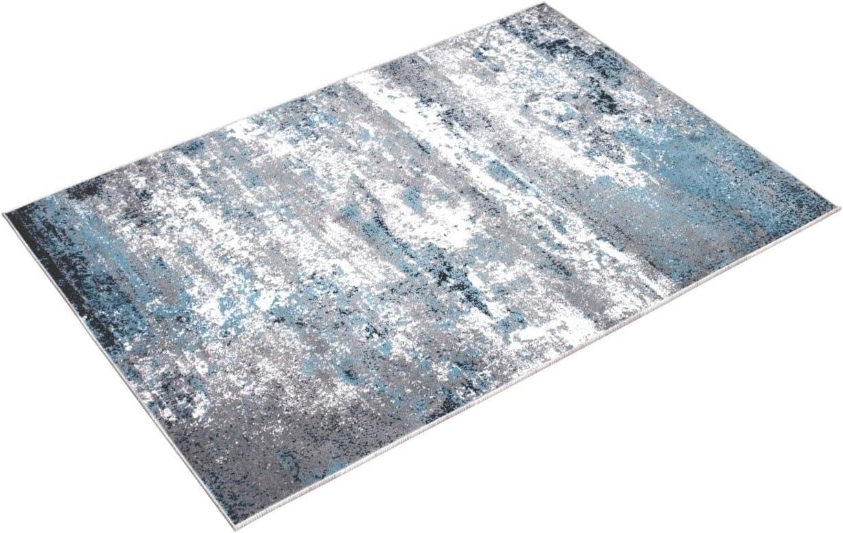 World Rug Gallery Distressed Abstract Watercolor Area Rug