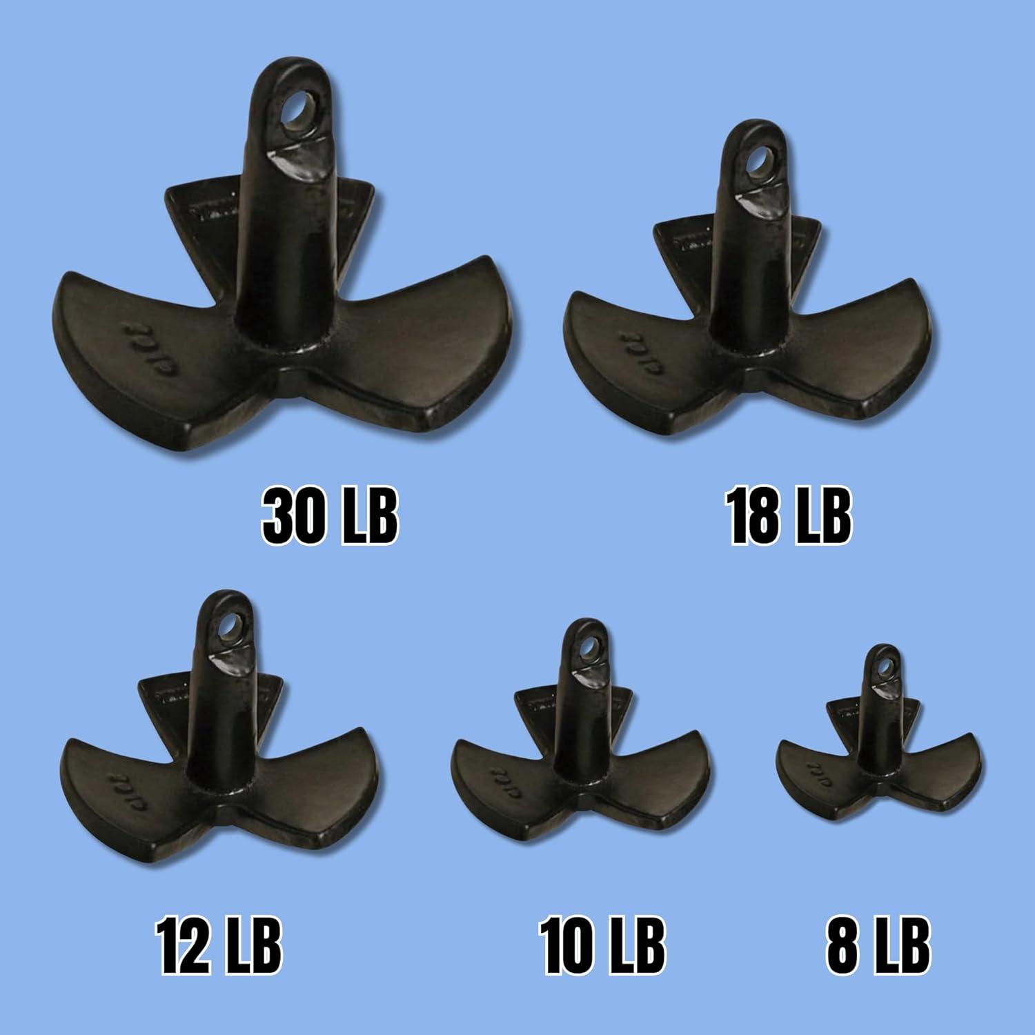 12 lb Black Vinyl Coated Cast Iron River Anchor