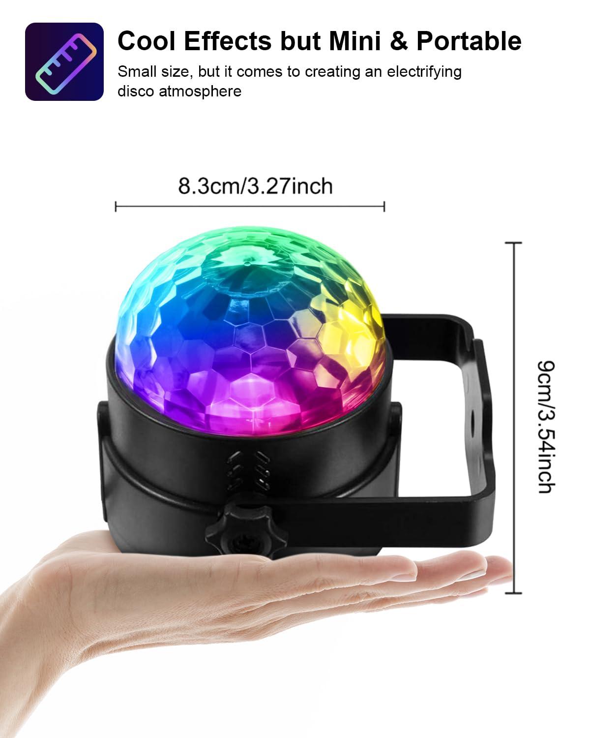 Luditek Disco Lights Wall Mount RGB Disco Ball Light, Sound Activated, 7 Modes