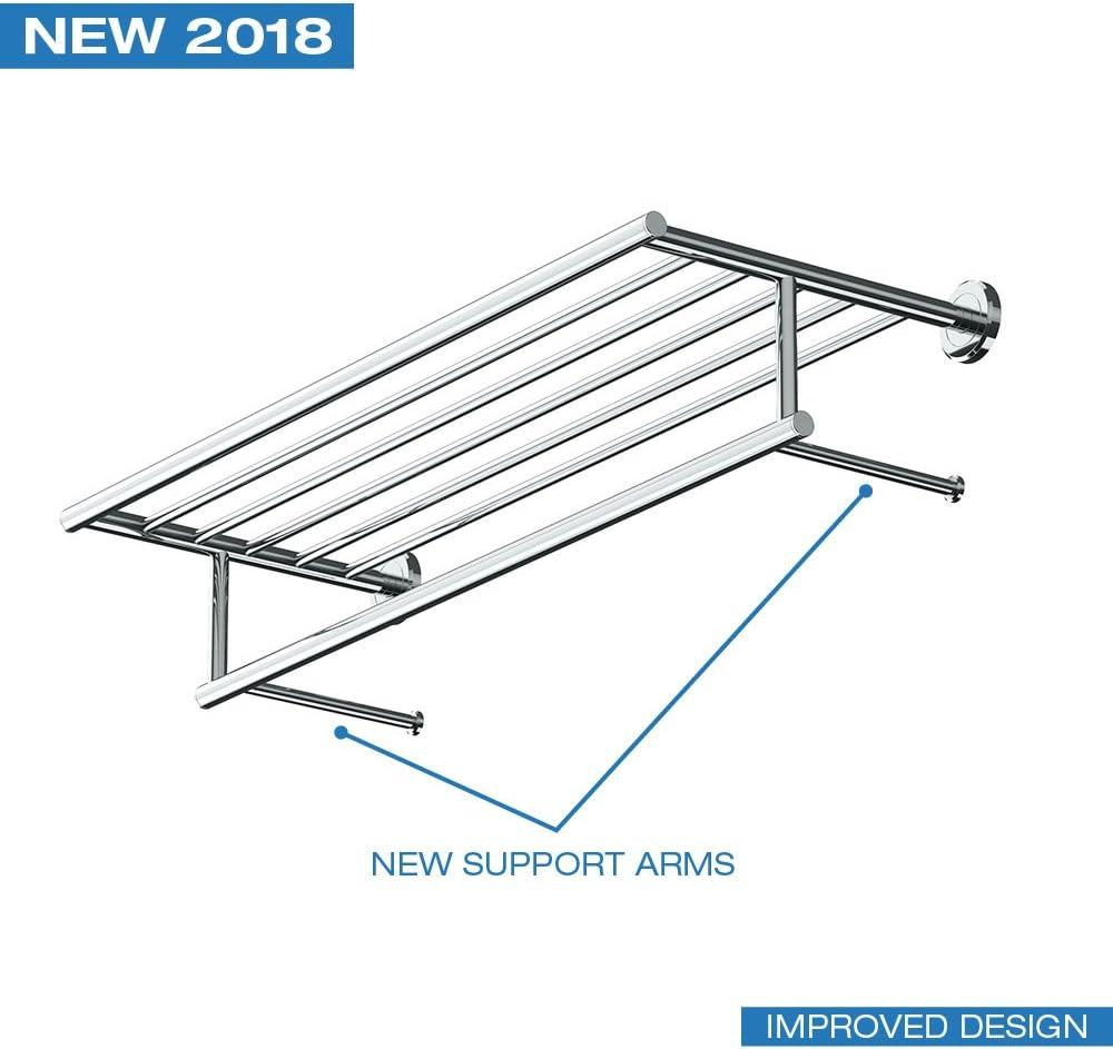 Latitude II Wall Mounted Towel Rack | Hotel Style Stainless Steel Towel Rack with Towel Bar