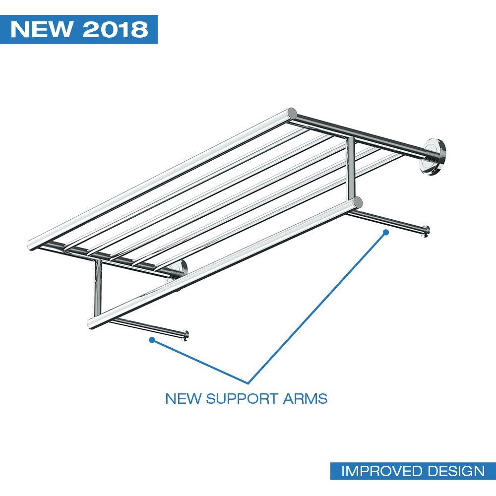 Latitude II Wall Mounted Towel Rack | Hotel Style Stainless Steel Towel Rack with Towel Bar