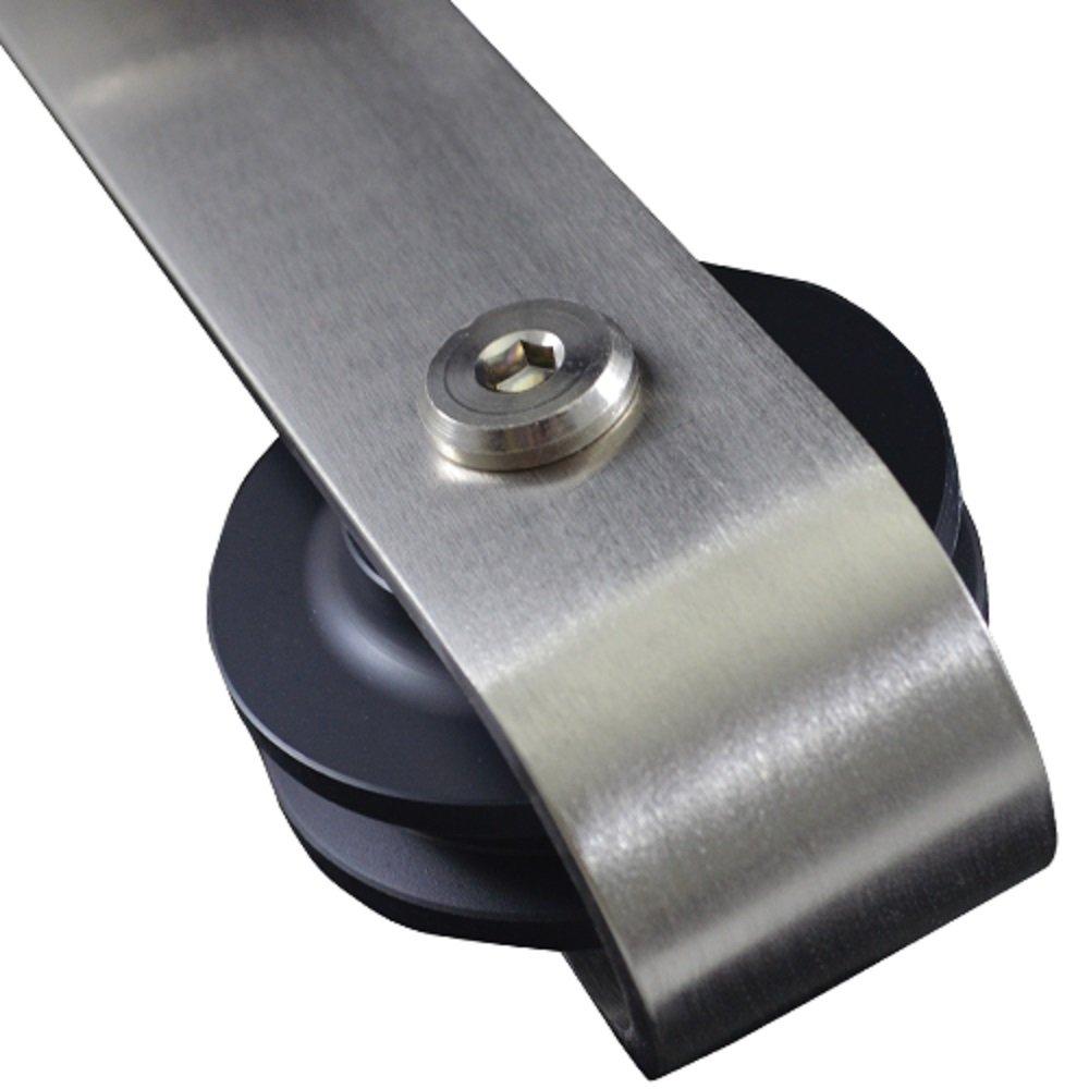 National Door Company, Barn Door Kit Door & Hardware, MDF, 84" x 84", 4-Lite Frosted, Frosted Collection, Universal Handing