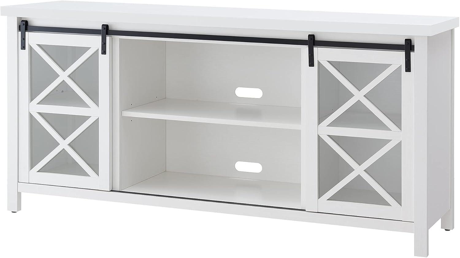 Evelyn&Zoe Clementine Rectangular TV Stand for TV's up to 75", Black Grain