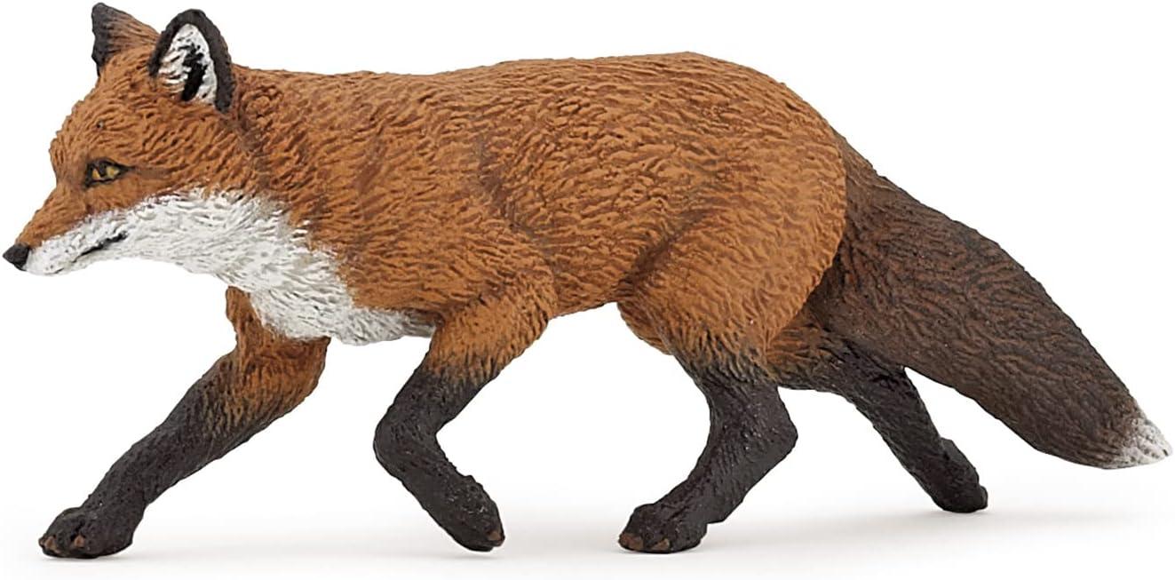 Hand-Painted Brown and White Fox Figurine