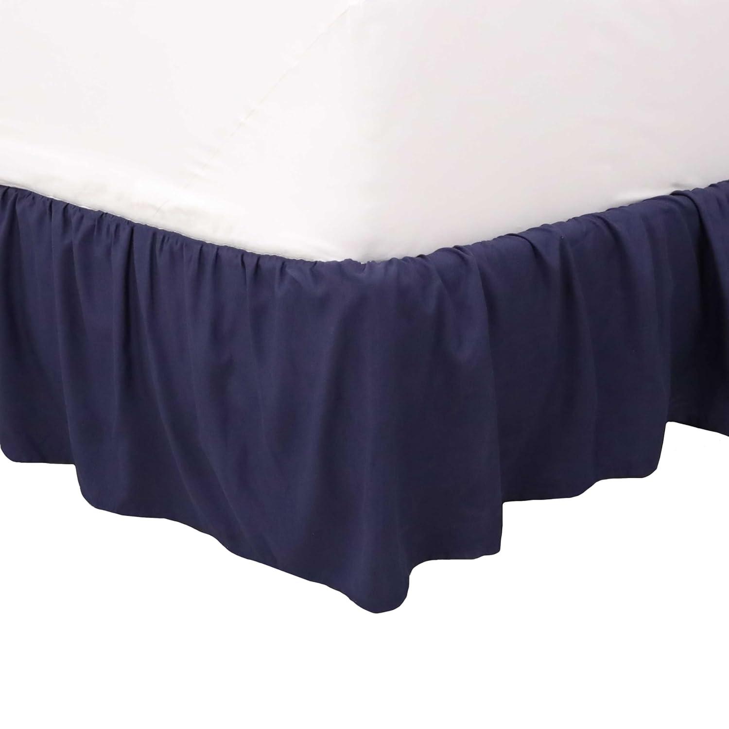 Martex Martex Ruffled Bed Skirt Easy Fit Lightweight 100% Microfiber Dust Ruffle Hotel Quality With 16 inch Tailored Drop