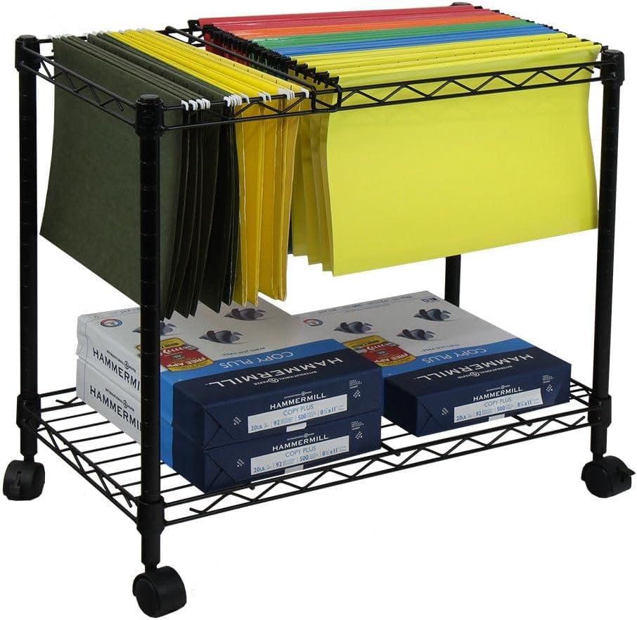 Oceanstar Portable 1-Tier Metal Rolling File Cart