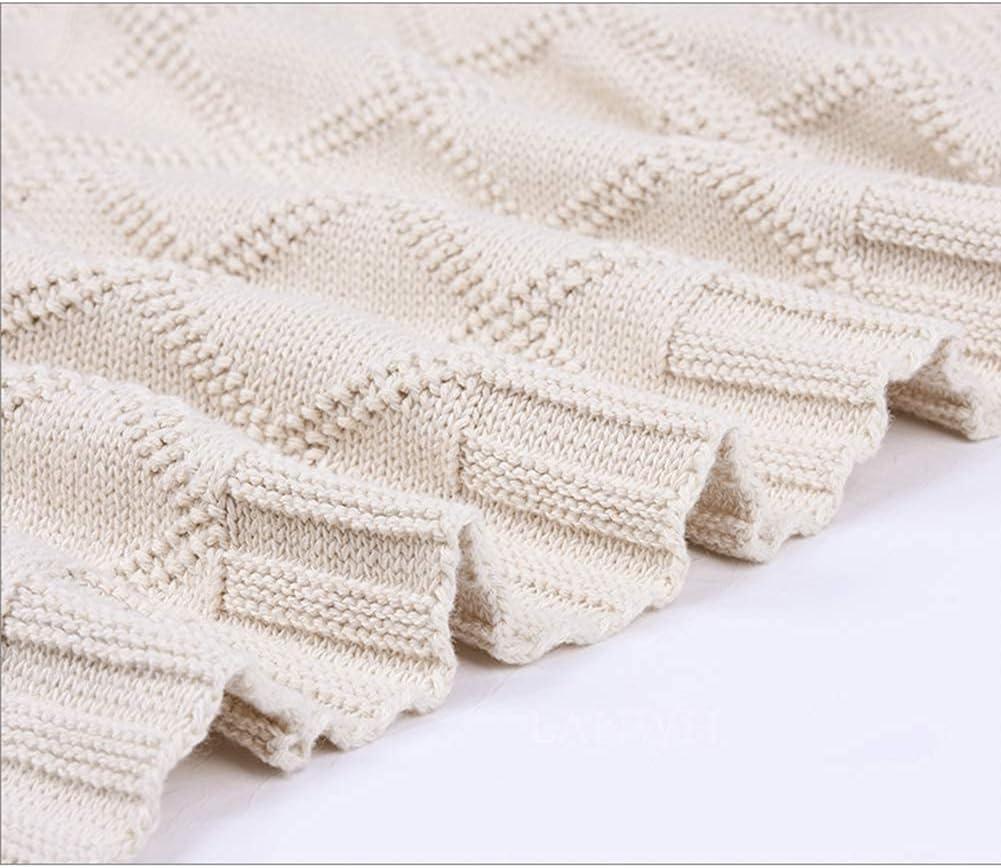 Cream Cotton Cable Knit Throw Blanket 50 x 60 Inches