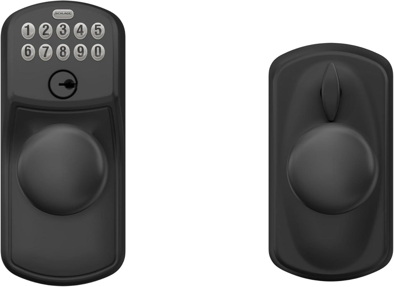 Matte Black Electronic Keypad Entry Lock with Wave Lever