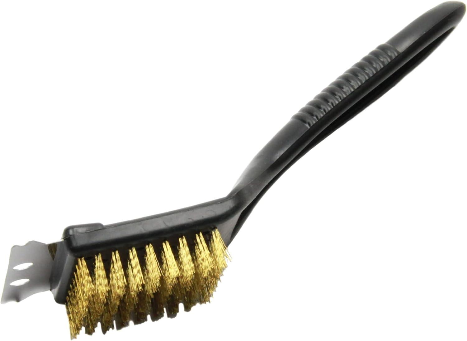 Black Plastic Handle Short Grill Brush with Metal Bristles, 9 Inches