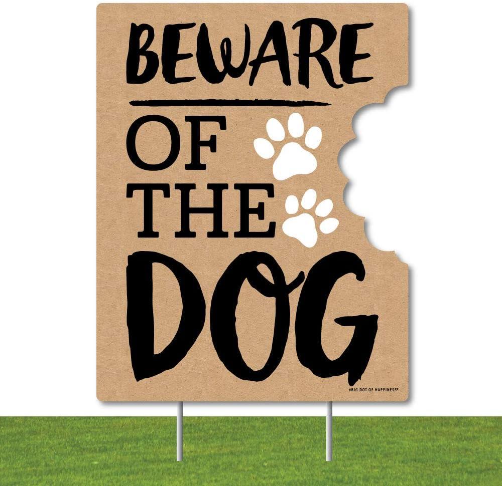 Big Dot of Happiness Beware of Dog - Outdoor Lawn Sign - Dog on Premises Yard Sign - 1 Piece