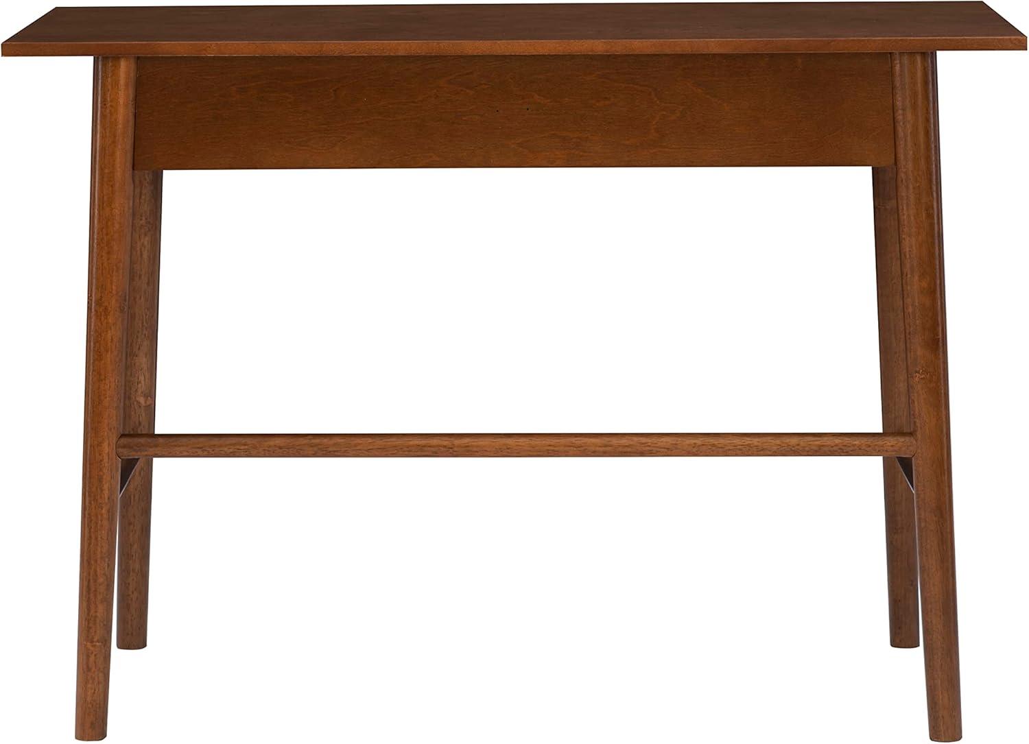 Mid-Century Walnut Writing Desk with Black Drawer Knob